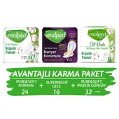 MOLPED AVANTAJLI KARMA PAKET (PURE&SOFT 24'LÜ NORMAL+ SUPERNIGHT 16'LI GECE + PURE&SOFT İNCELİK 32'Lİ GÜNLÜK) - 1