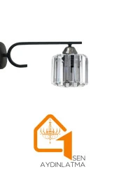 Birsen Aydınlatma Elmas 1'Li Gold Kristal Taşlı Lüx Aplik - Yatak Odası - Salon - Mutfak - Hol - 4