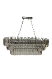 Birsen Aydınlatma Aliza Gümüş 75x35 Cm'Lik Kristal Taşlı Lüks Avize - Yatak Odası - Salon - Mutfak - Hol - 2