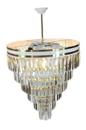 MATMAZEL AKSESUAR AVİZADE MATMAZEL AKSESUAR  ŞERİTLİ BEYAZ GOLD 50 CM LİK KRİSTAL TAŞLI LÜKS AVİZE - 2