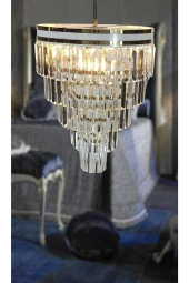 MATMAZEL AKSESUAR AVİZADE MATMAZEL AKSESUAR  ŞERİTLİ BEYAZ GOLD 40 CM LİK KRİSTAL TAŞLI LÜKS AVİZE - 2