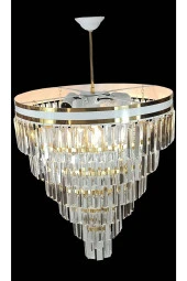 MATMAZEL AKSESUAR AVİZADE MATMAZEL AKSESUAR  ŞERİTLİ BEYAZ GOLD 50 CM LİK KRİSTAL TAŞLI LÜKS AVİZE - 3