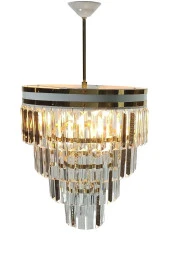 MATMAZEL AKSESUAR AVİZADE MATMAZEL AKSESUAR  ŞERİTLİ BEYAZ GOLD 30 CM LİK KRİSTAL TAŞLI LÜKS AVİZE - 3
