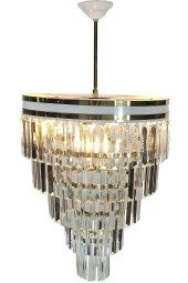MATMAZEL AKSESUAR AVİZADE MATMAZEL AKSESUAR  ŞERİTLİ BEYAZ GOLD 40 CM LİK KRİSTAL TAŞLI LÜKS AVİZE - 3