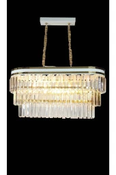 MATMAZEL AKSESUAR AVİZADE MATMAZEL AKSESUAR  BEYAZ ŞERİTLİ 70X30 CM LİK KRİSTAL TAŞLI LÜKS AVİZE - 4