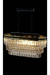 MATMAZEL AKSESUAR Avizade Şeritli 70x30 Cm Lik Kristal Taşlı Lüks Avize - 3