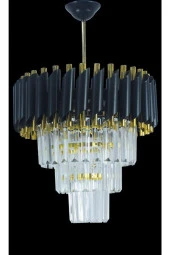 MATMAZEL AKSESUAR Zamira 35 Cm'lik Kristal Taşlı Lüx Avize 3'lü (black Gold) - 3