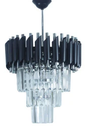 MATMAZEL AKSESUAR Zamira 35 Cm'lik Black Slver Kristal Taşlı Lüks Avize - 3