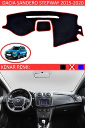GUERRINO Torpido Koruma Halısı Siyah Kenar Renk Kırmızı Dacia Sandero Stepway 2015-2020 ile Uyumlu thumbnail 1