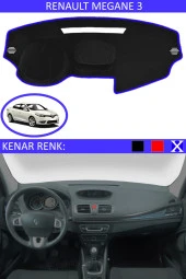 GUERRINO Torpido Koruma Halısı Siyah Kenar Renk Mavi Renault Fluence ile Uyumlu thumbnail 1