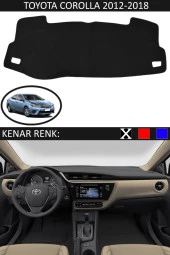 GUERRINO Torpido Koruma Halısı Siyah Kenar Renk Siyah Toyota Coralla 2012-2018 ile Uyumlu thumbnail 1