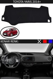 GUERRINO Torpido Koruma Halısı Siyah Kenar Renk Siyah Toyota Yaris 2014 + ile Uyumlu thumbnail 1