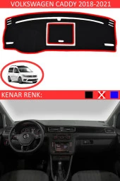 GUERRINO Torpido Koruma Halısı Siyah Kenar Renk Kırmızı Volkswagen Caddy 2018-2021 ile Uyumlu thumbnail 1