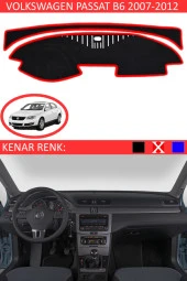 GUERRINO Torpido Koruma Halısı Siyah Kenar Renk Kırmızı Volkswagen Passat B6 2007-2012 ile Uyumlu thumbnail 1