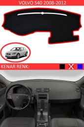 GUERRINO Torpido Koruma Halısı Siyah Kenar Renk Kırmızı Volvo S40 2008-2012 ile Uyumlu thumbnail 1