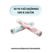 Kağıt Masa Örtüsü 24 Metre 16 Yaprak Kullan At Masa Örtüsü Sıvı Geçirmez Desenli Örtü 100x150 cm - 2