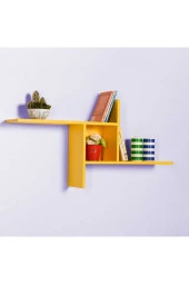 Dekoratif Duvar Rafı - Sarı 100x50x18 cm (GxYxD) - 2
