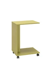 Çok Amaçlı Tekerlekli C Koltuk Sehpası-Yeşil 35x65x45 cm (GxYxD) - 1
