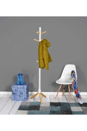 Handy Mate Valencia Masif Askılık-Beyaz-Naturel 46x176x46 cm (GxYxD) - 1