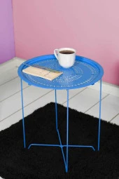Handy Mate Vergo Tepsili Sehpa - Mavi 45x52x45 cm (GxYxD) - 3