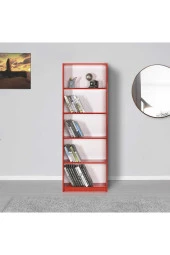 Max 5 Raflı Kitaplık-Parlak Kırmızı 58x170x23 cm (GxYxD) - 3