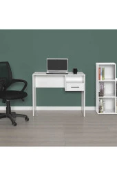 White Çekmeceli Çalışma Masası -Mat Beyaz 90x75x52 cm (GxYxD) - 2