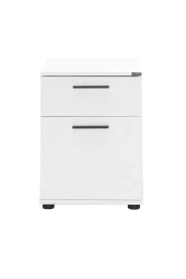 White Çekmeceli Kapaklı Komodin-Mat Beyaz 40x57x41 cm (GxYxD) - 3