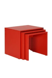 Trıple Zigon Sehpa - Kırmızı 55x47x40 cm (GxYxD) - 2
