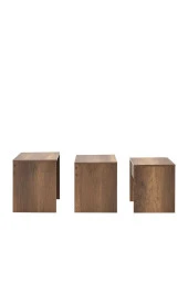 Trıple Zigon Sehpa - Koyu Ceviz (Oslo Ceviz) 55x47x40 cm (GxYxD) - 5