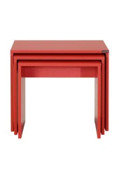 Trıple Zigon Sehpa - Kırmızı 55x47x40 cm (GxYxD) - 3