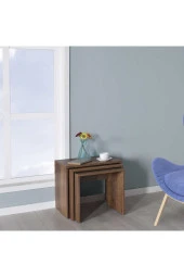 Trıple Zigon Sehpa - Koyu Ceviz (Oslo Ceviz) 55x47x40 cm (GxYxD) - 7