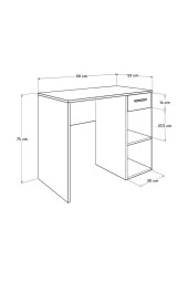 Trendline Çekmeceli Çalışma Masası-Mat Beyaz 90x75x52 cm (GxYxD) - 3