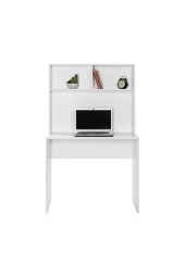 White Raflı Çalışma Masası-Mat Beyaz 90x148x52 cm (GxYxD) - 4