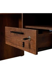 Concept Kilitli Çekmeceli Çalışma Masası-Koyu Ceviz (Oslo Ceviz) 120x75x60 cm (GxYxD) - 7