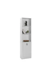 Hampton 5 Raflı Kapaklı Kitaplık-Mat Beyaz 45x185x24 cm (GxYxD) - 1