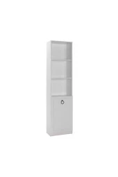 Hampton 5 Raflı Kapaklı Kitaplık-Mat Beyaz 45x185x24 cm (GxYxD) - 4