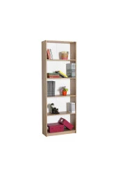 Modern 5 Raflı Kitaplık - Açık Ceviz(Tori) 64x182x26 cm (GxYxD) - 1