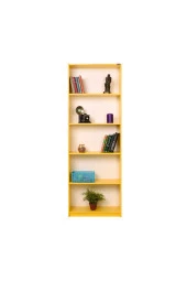 Modern 5 Raflı Kitaplık - Sarı 64x182x26 cm (GxYxD) - 4