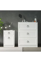 Hampton 3 Çekmeceli Şifonyer-Mat Beyaz 72x93x44 cm (GxYxD) - 3