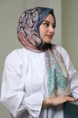 Afvente Dalgalı Desen Yeşil Pamuk Şal - 3