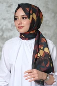 Afvente Yaprak Desen Koyu Yeşil Pamuk Şal - 3