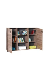 Newyork 3 Raflı 2 Kilitli Kapaklı Kitaplık-Latte 150x110x34 cm (GxYxD) thumbnail 4