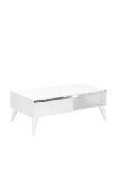Step Dikdörtgen Orta Sehpa - Mat Lake Beyaz 110x42x65 cm (GxYxD) - 1
