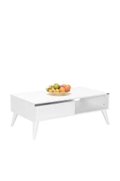 Step Dikdörtgen Orta Sehpa - Mat Lake Beyaz 110x42x65 cm (GxYxD) - 4