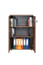 Rio 3 Raflı Kapaklı Kitaplık-Koyu Ceviz(Oslo Ceviz) 72x109x34 cm (GxYxD) - 5