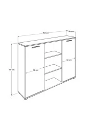Newyork 3 Raflı 2 Kilitli Kapaklı Kitaplık-Latte 150x110x34 cm (GxYxD) thumbnail 6