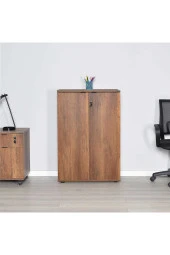 Rio 3 Raflı Kapaklı Kitaplık-Koyu Ceviz(Oslo Ceviz) 72x109x34 cm (GxYxD) - 6