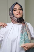 Afvente Dalgalı Desen Yeşil Pamuk Şal - 2