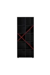 Gaming 10 Raflı Kitaplık - Antrasit-Kırmızı 75x188x30 cm (GxYxD) - 3