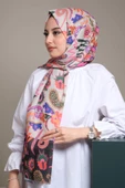 Afvente Çiçek Desen Krem Pamuk Şal - 3